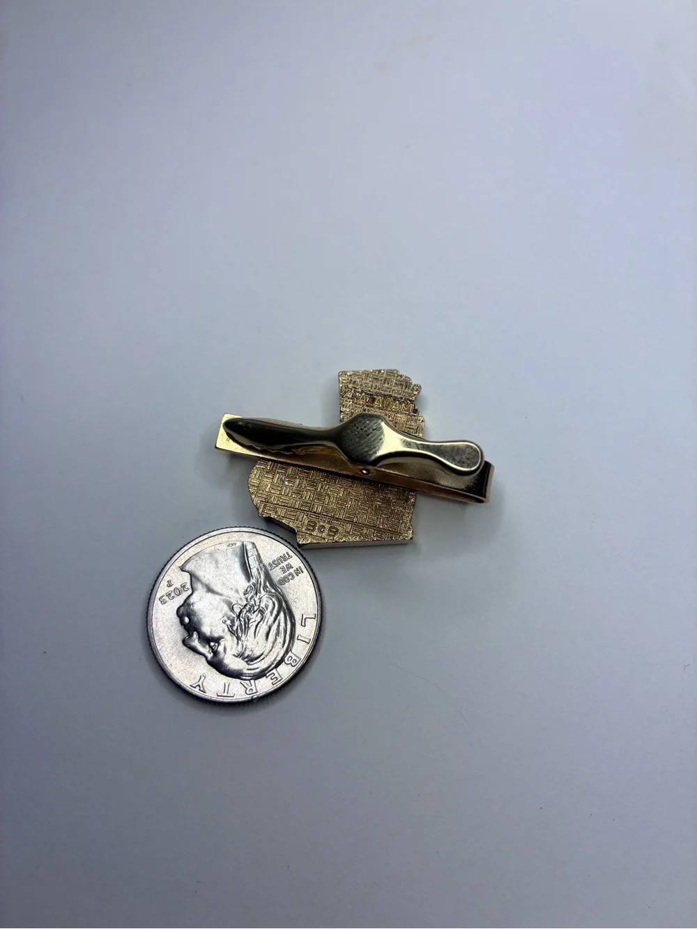 Vintage Gold And Black Colored Tie Clip 